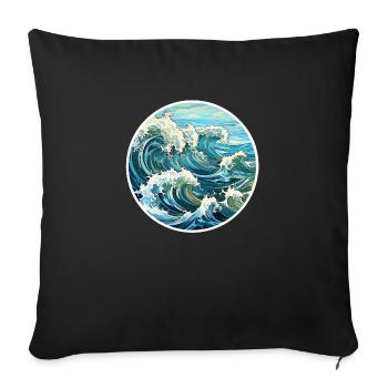 Waves - Sofa pillowcase 17,3'' x 17,3'' (45 x 45 cm) - black - Front