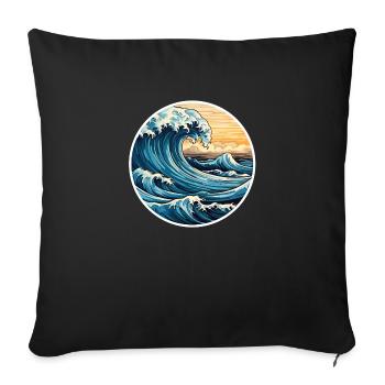 Surf - Sofa pillowcase 17,3'' x 17,3'' (45 x 45 cm) - black - Front