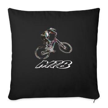 vtt descente - Housse de coussin décorative 45 x 45 cm - noir - Devant