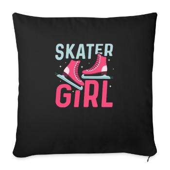 Edge et élégance : le métier de skater girl - Housse de coussin décorative 45 x 45 cm - noir - Devant