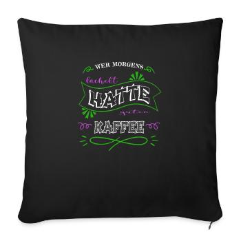 Birthday Gift Addicted Coffee Mug Love - Sofa pillowcase 17,3'' x 17,3'' (45 x 45 cm) - black - Front
