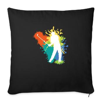 Belle idee cadeau design Golf - Housse de coussin décorative 45 x 45 cm - noir - Devant