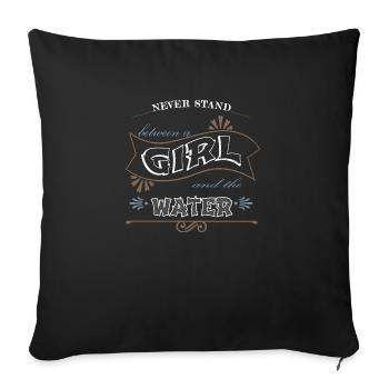 Swimmer Bday Joke Bicycle Swim - Sofa pillowcase 17,3'' x 17,3'' (45 x 45 cm) - black - Front