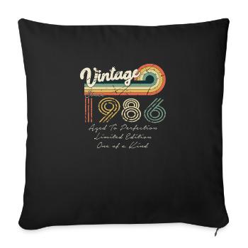 1986 Vintage Classic 1986 - Sofa pillowcase 17,3'' x 17,3'' (45 x 45 cm) - black - Front