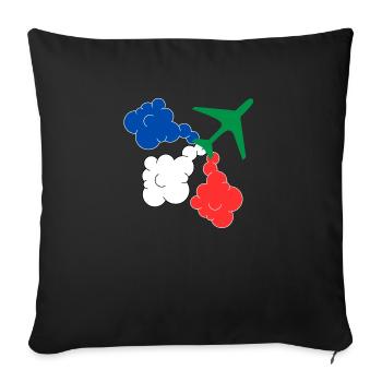 Avion militaire Patrouille de France - Housse de coussin décorative 45 x 45 cm - noir - Devant