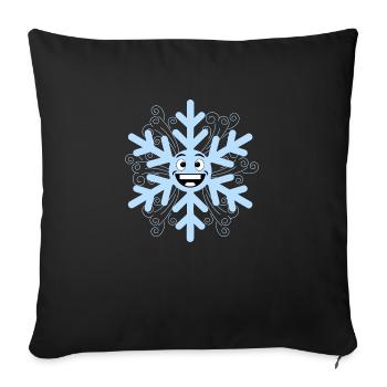 Flocon de neige heureux - Housse de coussin décorative 45 x 45 cm - noir - Devant