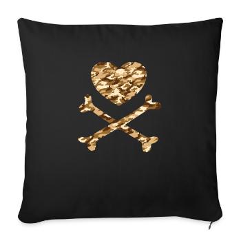 Piratenherz Camo Sand - Sofakissenbezug 45 x 45 cm - Schwarz - Vorne