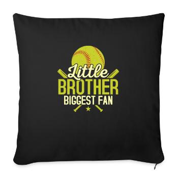 Little Brother Plus grand fan de baseball Softball - Housse de coussin décorative 45 x 45 cm - noir - Devant