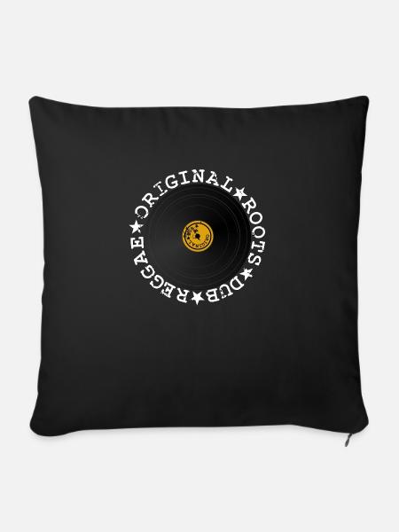 Dub Reggae Schallplatte - Sofakissenbezug 45 x 45 cm - Schwarz