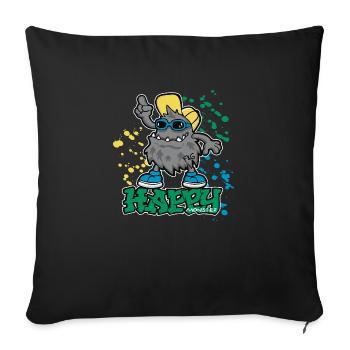 Monstre heureux - Housse de coussin décorative 45 x 45 cm - noir - Devant