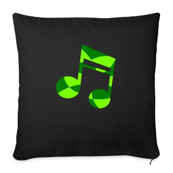 Green Music Note with Pattern Cool Party Music Note - Sofa pillowcase 17,3'' x 17,3'' (45 x 45 cm) - black - Front