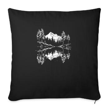 Nature Wildlife Outdoor Trees Mountains Hiking - Sofa pillowcase 17,3'' x 17,3'' (45 x 45 cm) - black - Front