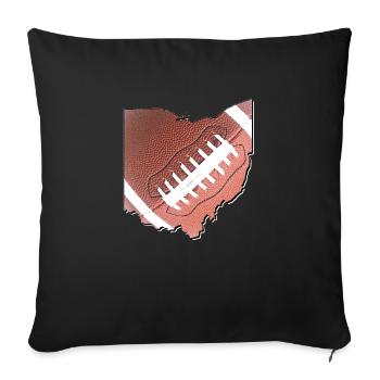 Ohio (United States) | real football | Map - Sofa pillowcase 17,3'' x 17,3'' (45 x 45 cm) - black - Front