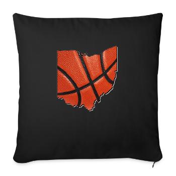 Ohio (United States) | real basketball | Map - Sofa pillowcase 17,3'' x 17,3'' (45 x 45 cm) - black - Front