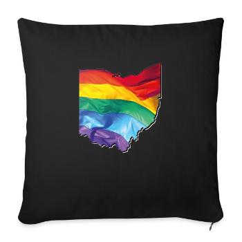 Ohio (United States) | Real Flag | LGBTQIA+ - Sofa pillowcase 17,3'' x 17,3'' (45 x 45 cm) - black - Front