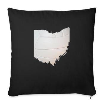 Ohio (United States) | real volleyball | Map - Sofa pillowcase 17,3'' x 17,3'' (45 x 45 cm) - black - Front
