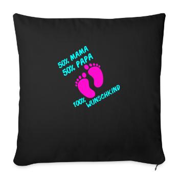 100 Wunschkind 002 - Sofa pillowcase 17,3'' x 17,3'' (45 x 45 cm) - black - Front