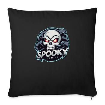 spooky gaming - crane squelette jeu video - Housse de coussin décorative 45 x 45 cm - noir - Devant