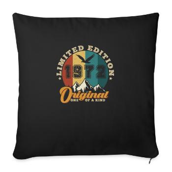 Original 1972 Vintage - 1972 Geburtstagsgeschenk - Sofakissenbezug 45 x 45 cm - Schwarz - Vorne
