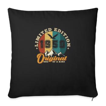 Original 1950 Vintage - Cadeau D’anniversaire 1950 - Housse de coussin décorative 45 x 45 cm - noir - Devant