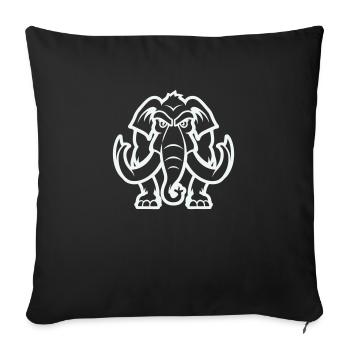 Éléphant mammouth - Housse de coussin décorative 45 x 45 cm - noir - Devant