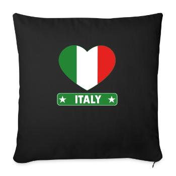 1094 Italy Heart Men's Women - Sofa pillowcase 17,3'' x 17,3'' (45 x 45 cm) - black - Front