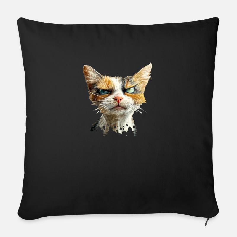 Crumpy Cat - Sofakissenbezug 45 x 45 cm - Schwarz