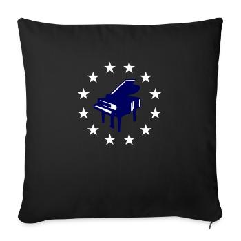 Star Circle Piano Classical Music Instrument - Sofa pillowcase 17,3'' x 17,3'' (45 x 45 cm) - black - Front