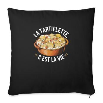La tartiflette, c'est la vie - Housse de coussin décorative 45 x 45 cm - noir - Devant