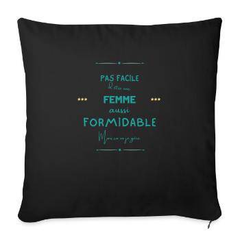 Femme formidable mais je gère - Housse de coussin décorative 45 x 45 cm - noir - Devant