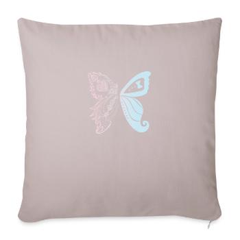 Bride and groom as butterflies - Sofa pillowcase 17,3'' x 17,3'' (45 x 45 cm) - light taupe - Front