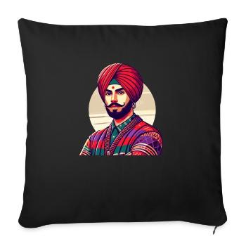 Indien Homme New Delhi - Housse de coussin décorative 45 x 45 cm - noir - Devant