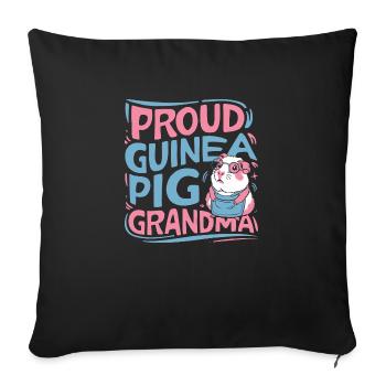 Guinea Pig Grandma - Proud Grandma - Sofa pillowcase 17,3'' x 17,3'' (45 x 45 cm) - black - Front