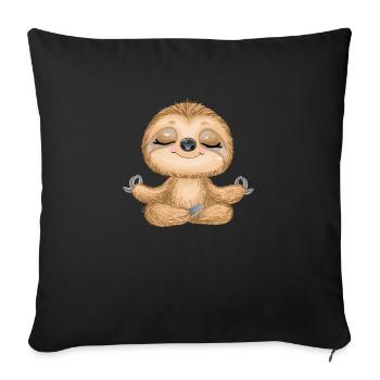 Yoga paresseux - Housse de coussin décorative 45 x 45 cm - noir - Devant