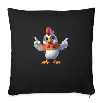 Chicken 1 - Sofa pillowcase 17,3'' x 17,3'' (45 x 45 cm) - black - Front