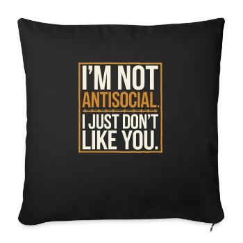 Keep your distance – honest opinion - Sofa pillowcase 17,3'' x 17,3'' (45 x 45 cm) - black - Front