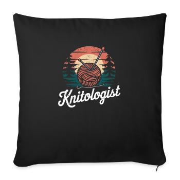 Passion for knitting - Sofa pillowcase 17,3'' x 17,3'' (45 x 45 cm) - black - Front