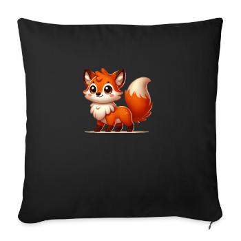 Fuchs Comic - Sofakissenbezug 45 x 45 cm - Schwarz - Vorne
