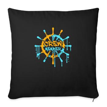 Crew Member Steering Wheel Steering Wheel Graffiti - Sofa pillowcase 17,3'' x 17,3'' (45 x 45 cm) - black - Front