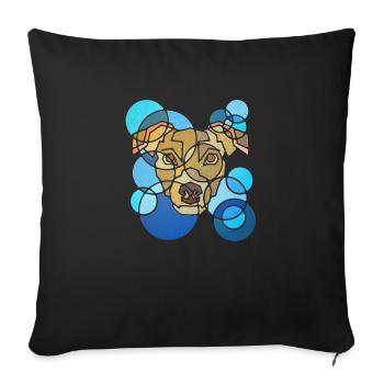Dog Geometry - Sofa pillowcase 17,3'' x 17,3'' (45 x 45 cm) - black - Front