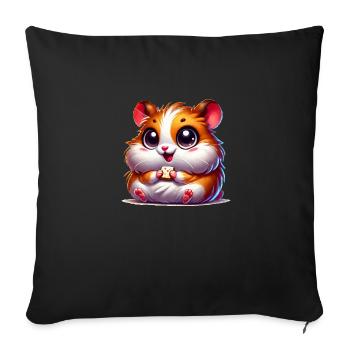 hamster comic - Sofakissenbezug 45 x 45 cm - Schwarz - Vorne
