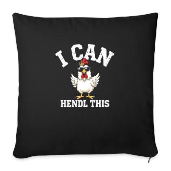 Je peux le faire, éleveur de poulets - Housse de coussin décorative 45 x 45 cm - noir - Devant
