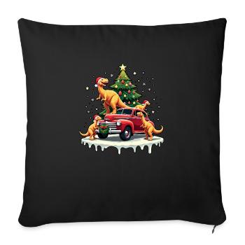 Dino Chicken Nuggets Shape Nuggets Christmas - Sofa pillowcase 17,3'' x 17,3'' (45 x 45 cm) - black - Front