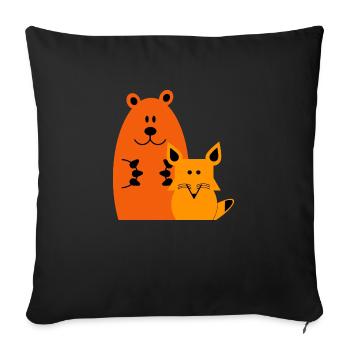 Bär & Fuchs - Sofakissenbezug 45 x 45 cm - Schwarz - Vorne