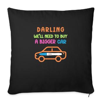 Pregnancy Notification - New Car - Sofa pillowcase 17,3'' x 17,3'' (45 x 45 cm) - black - Front