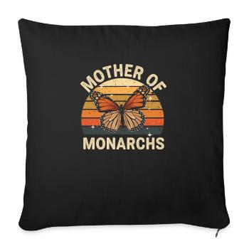 Monarch Butterfly Passion - Sofa pillowcase 17,3'' x 17,3'' (45 x 45 cm) - black - Front