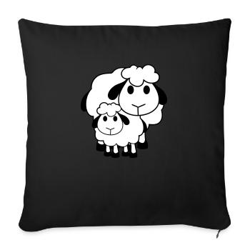 Family Sheep 2 Dad Mom Mother Child Love Baby - Sofa pillowcase 17,3'' x 17,3'' (45 x 45 cm) - black - Front