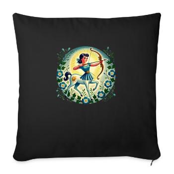 Sagittaire - Housse de coussin décorative 45 x 45 cm - noir - Devant