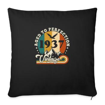 Vintage Birthday in 1938 - Birthday 2025. - Sofa pillowcase 17,3'' x 17,3'' (45 x 45 cm) - black - Front