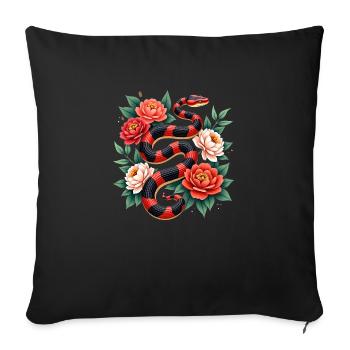Happy Lunar New Year 2025 Year of The Snake - Sofa pillowcase 17,3'' x 17,3'' (45 x 45 cm) - black - Front